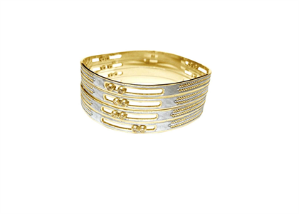 Fashionable 6 mm CNC Bangles with Two Tone Plated